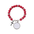 DIY Custom Cheap Factory Rosaries Religious Catholic Bracelet Rosary Bead Bracelet Sublimation Blank Rosary Bracelet