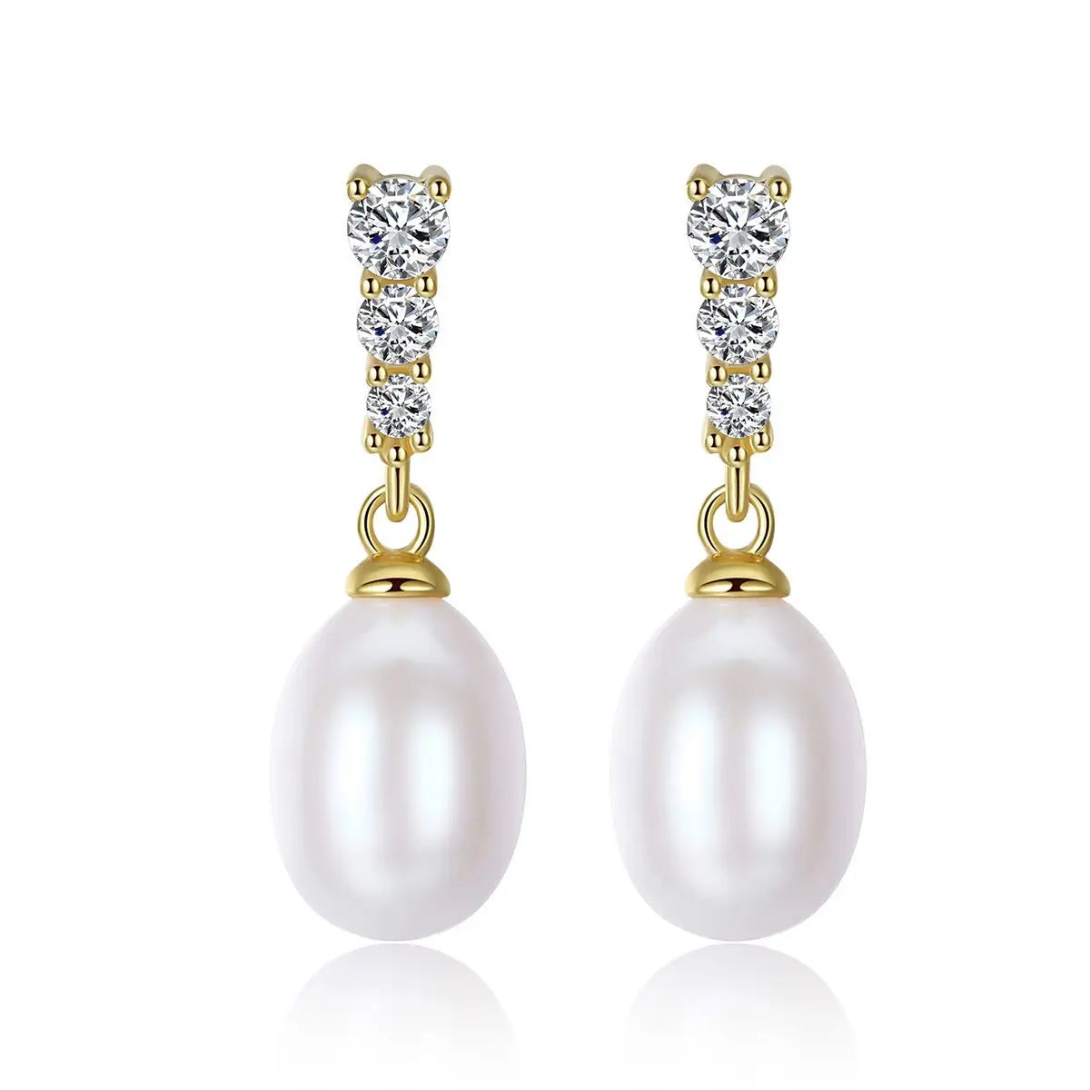 OAHLAN Fine Jewellery 925 Sterling Silver Freshwater Pearl Dangle Pendant Earrings for Women Ladies Anniversary Birthday Gifts
