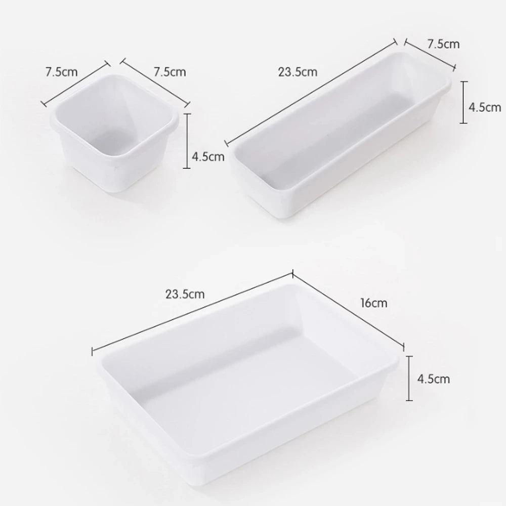 8pcs/set Divide Storage Drawer Organizer Box Interlocking Desk Drawer Organizer for Kitchen Desk Office and Storage