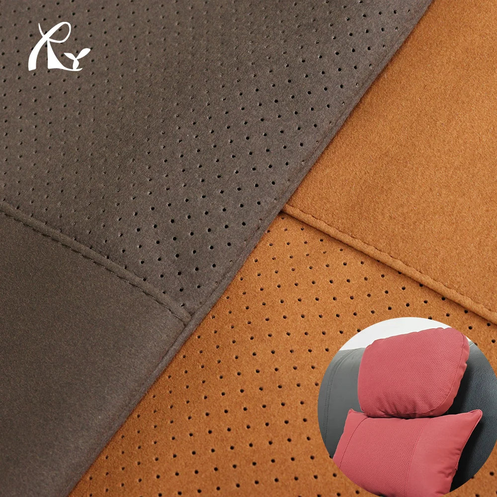 Imitation Punched Suede Microfiber Pu Leather for Shoes Cars Pillow Sofas Perforated Synthetic Leather Material