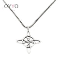 Viking Symbol Irish Knot Pendant Hollow Cutting Witch Knot Stainless Steel Necklace Nordic Amulet Jewelry for Women Men
