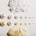 Hisenlee 2-8MM Mixed Size Half Pearls Beige White Flatback Rhinestones Nail Art Decorations Glue Technique 500Pcs/Bag Shoes Hats