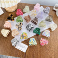 Customized Small Size 5cm Acetate Hair Claw Clip for Women Colorful Crystal Square with Customized Logo