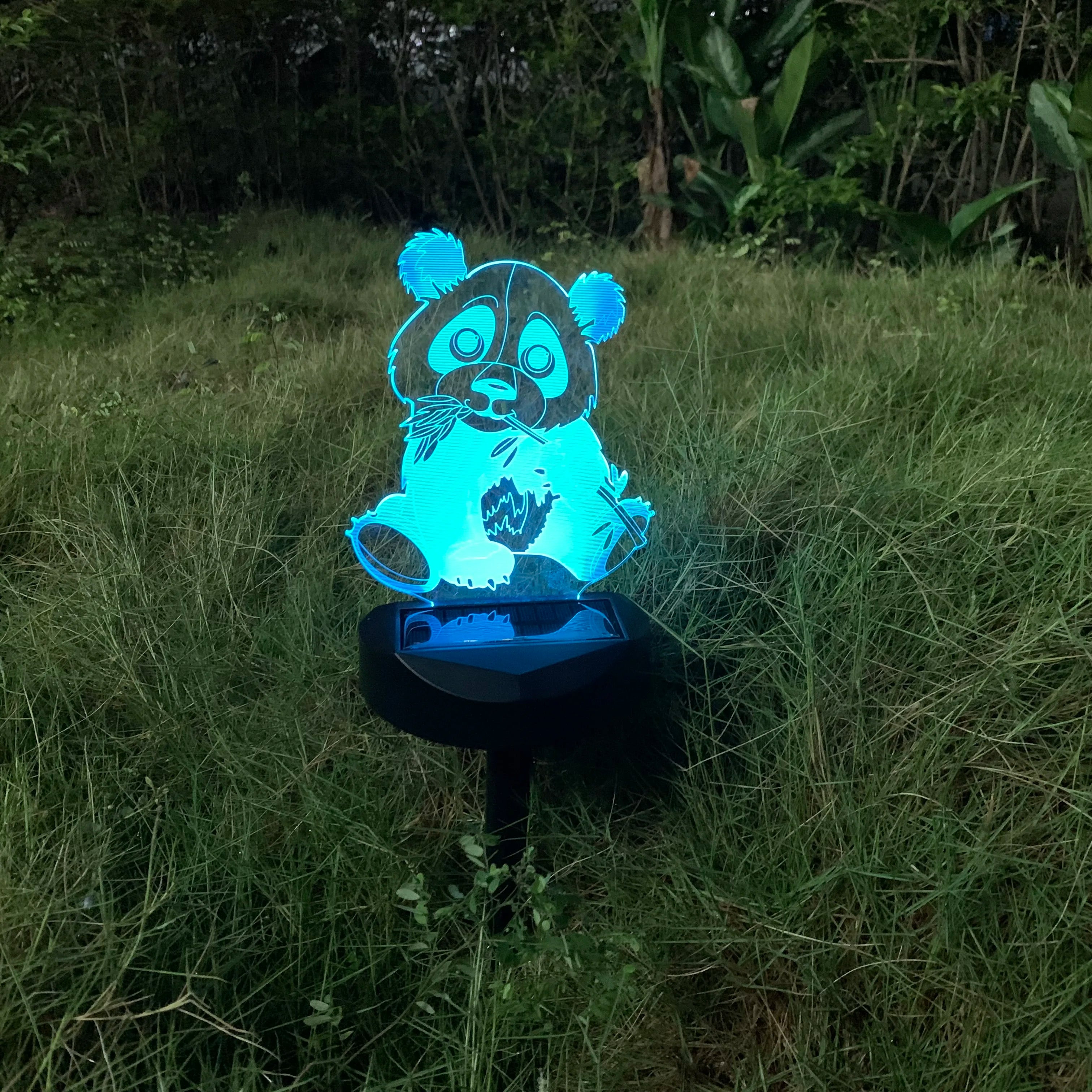 Solar Garden 3D Acrylic Illusion Led  Light Sensor Night Light Dusk Mini Street Lamp  Outdoor Water Proof Lamp