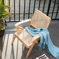 Modern Cooling Summer Disassembled Solid Wood Rattan Dining Chair for Home Office & Apartment