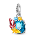 925 Sterling Silver Marine Life Pendant Fine Charms for Bracelet and Zircon Jewelry Gifts