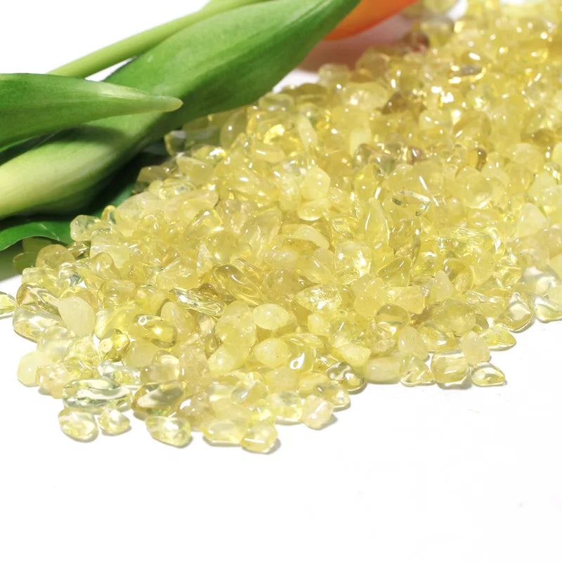 Natural Citrine Crystal Chips Polished Jade Tumbled Stones for Jewelry Making DIY Healing Gravel with Mascot Theme