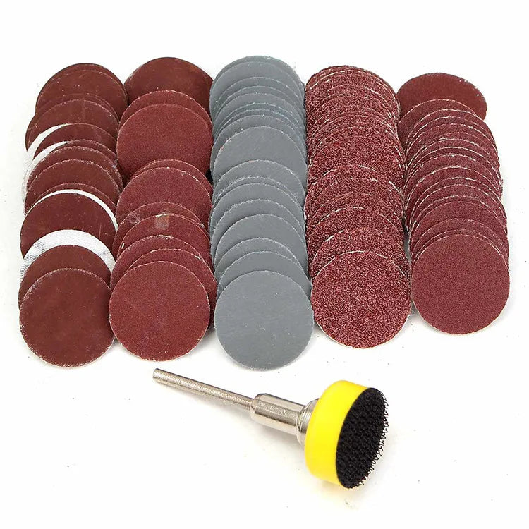 1 Inch 100-piece Sandpaper Set 1 1/8 Shank Diameter Grinding Disc Polishing Sandpaper Set