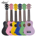 Wholesale Custom Logo Aiersi Brand All Lindenwood soprano Ukulele Colorful China Made Cheap 21 Inch Basswood Uke for Beginners