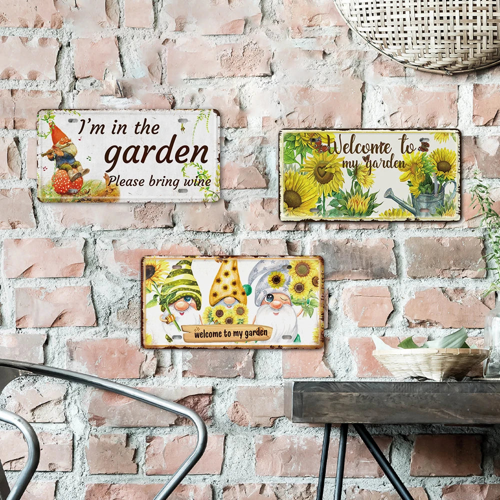 Putuo Decor Garden License Plate 15x30cm She Shed Vintage Style Metal Tin Plate Sign Garden Decor