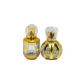 30ml 50ml Dubai Style Metal Arabic Glass Essential Oil Bottle Perfume Glass Bottle Round Striped Electroplated Perfume Bottle