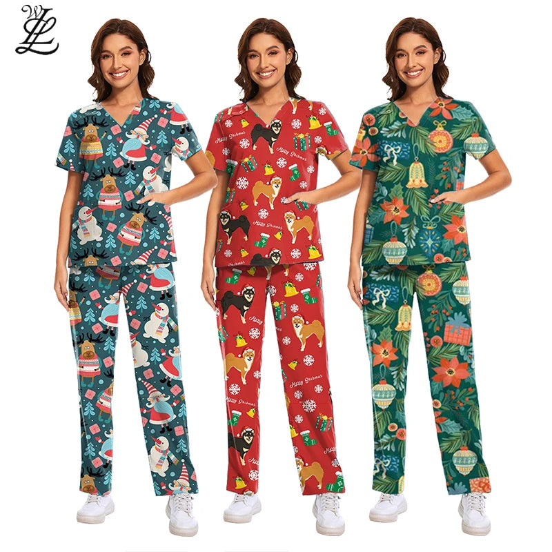 New Style Custom Logo Stretchy Spa Beauty Salon Scrubs Uniform Dental Clinic Beauty Salon Nurse Scrub Jogger Sets Uniform