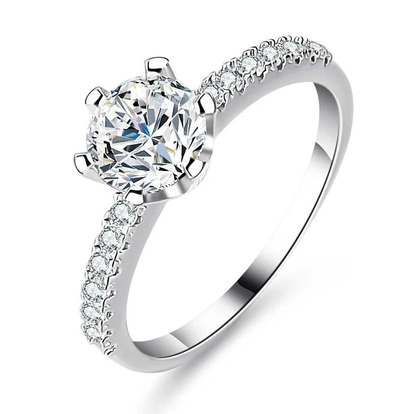 Fashion Jewelry VVS1 D Color Fine 925 Sterling Silver Moissanite Engagement Ring for Women