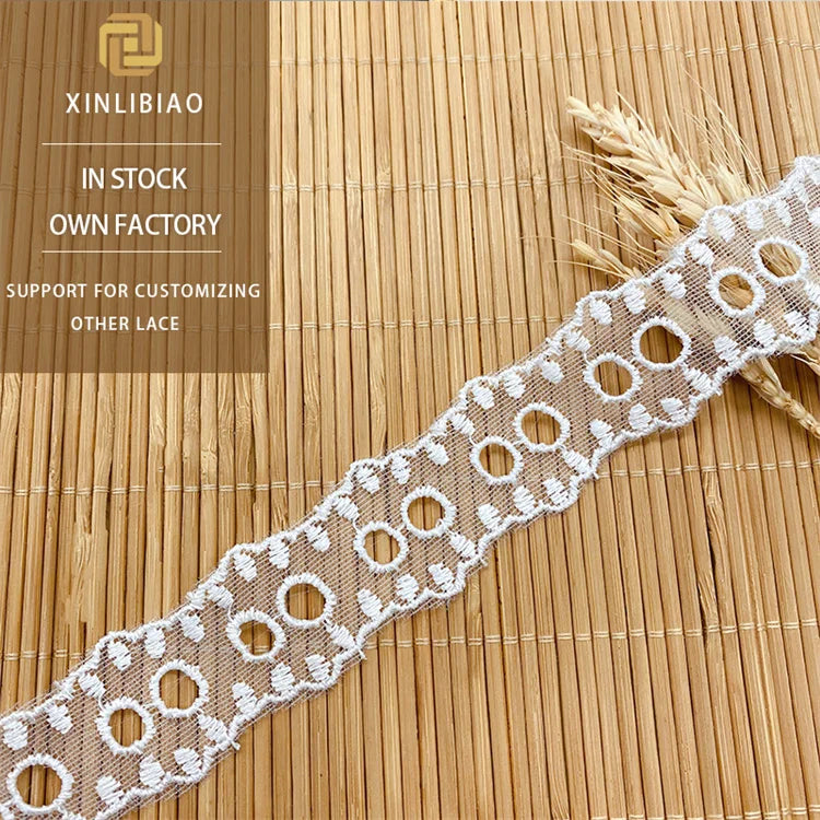 Embroidered Polyester Silk Mesh Lace Lolita Style Accessory for Jewelry Bar Code Wearable Ribbon Lace for Shoes and Bags
