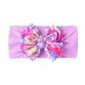 Baby Printed Oversized Bowknot Nylon Headbands Soft Stretch Infant Baby Hair Accessories Head Band