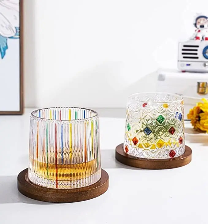 275ml Old Fashioned Crystal Whiskey Glasses Painted Bar Glasses for Drinking Carton Packing