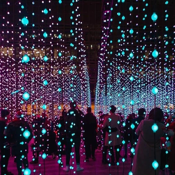 3D Crystal LED String Lights LED RGB Pixel DMX Party Lighting Hanging Christmas Decoration Lights for Art Gallery Exhibitions