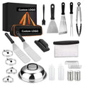 Plastic Handle Stainless Steel Heat Resistant Non-Stick Barbecue Set Frying Shovel 20-Piece Cooking Shovel Teppanyaki Tool BBQ