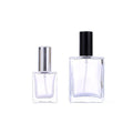 Free Sample Gold Silver Black 3 Color Cap Cosmetic Packaging 15ml 30ml 50ml square Oil Glass Spray Perfume Bottle