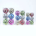 High Quality Plastic Christmas Pumpkin Painted Ball Ornaments 6pcs Round Pendant Tree Accessories Box Special Offer