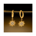 Wholesale Bulk Stainless Steel Luxury Floral Earrings  Bijoux En Acier Inoxydable Sunflower Diamond Earrings for Women