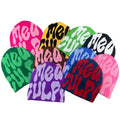 Unisex Y2K Style Jacquard Mea Culpa Beanie Hats Custom Logo Manufacturing All-Print Designer Acrylic for Business Scene