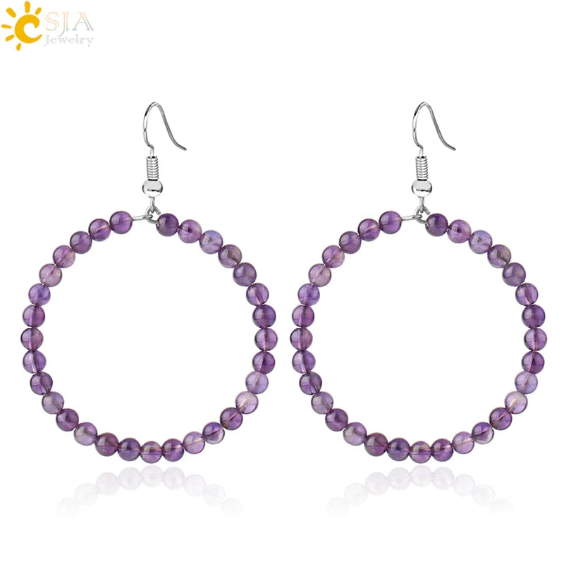 CSJA Wholesale Natural Crystal Stone No Hole Round Loose Bead for Diy Jewelry 5pcs/Set G591