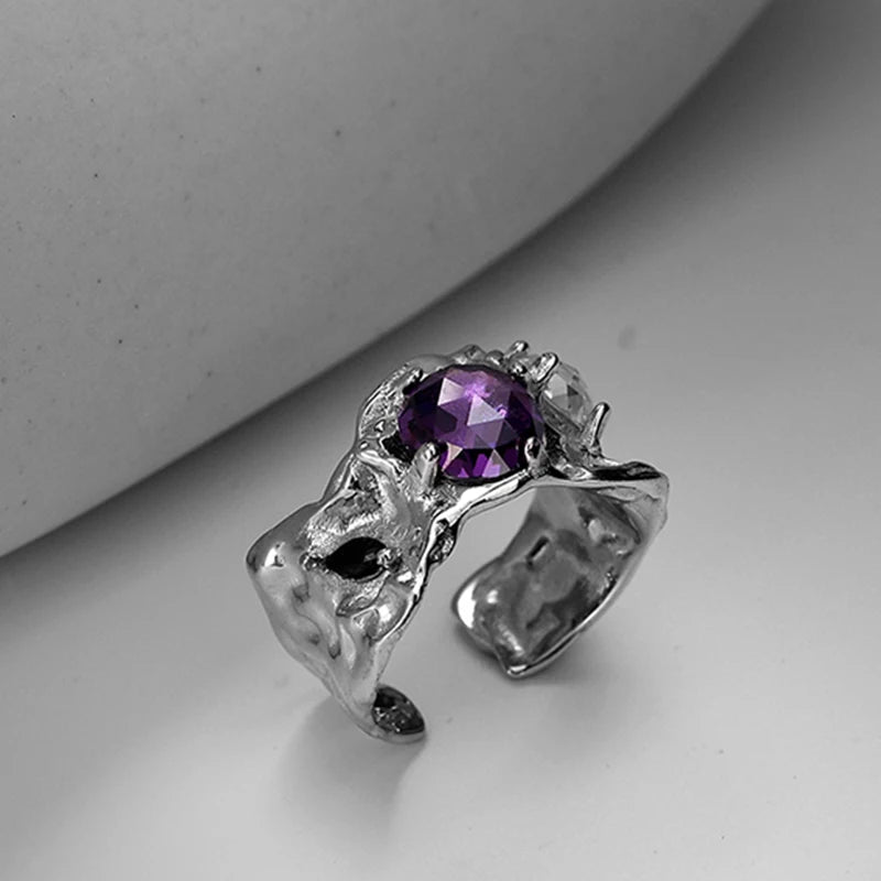 ICEBELA Fashion Jewelry 925 Sterling Silver Pure French Rococo Light Luxury Texture Original Design Natural Gemstones Rings