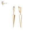 FJ Fallon Fashion Jewelry Tall Clip-On Earrings Plated in 14K Gold Brass Based
