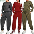 High Quality Breathable Sustainable Loose Casual Slimming Long Sleeved Yoga Suit Sports Hoodies Two Piece Gym Sets Outdoor Yoga MegaBDM