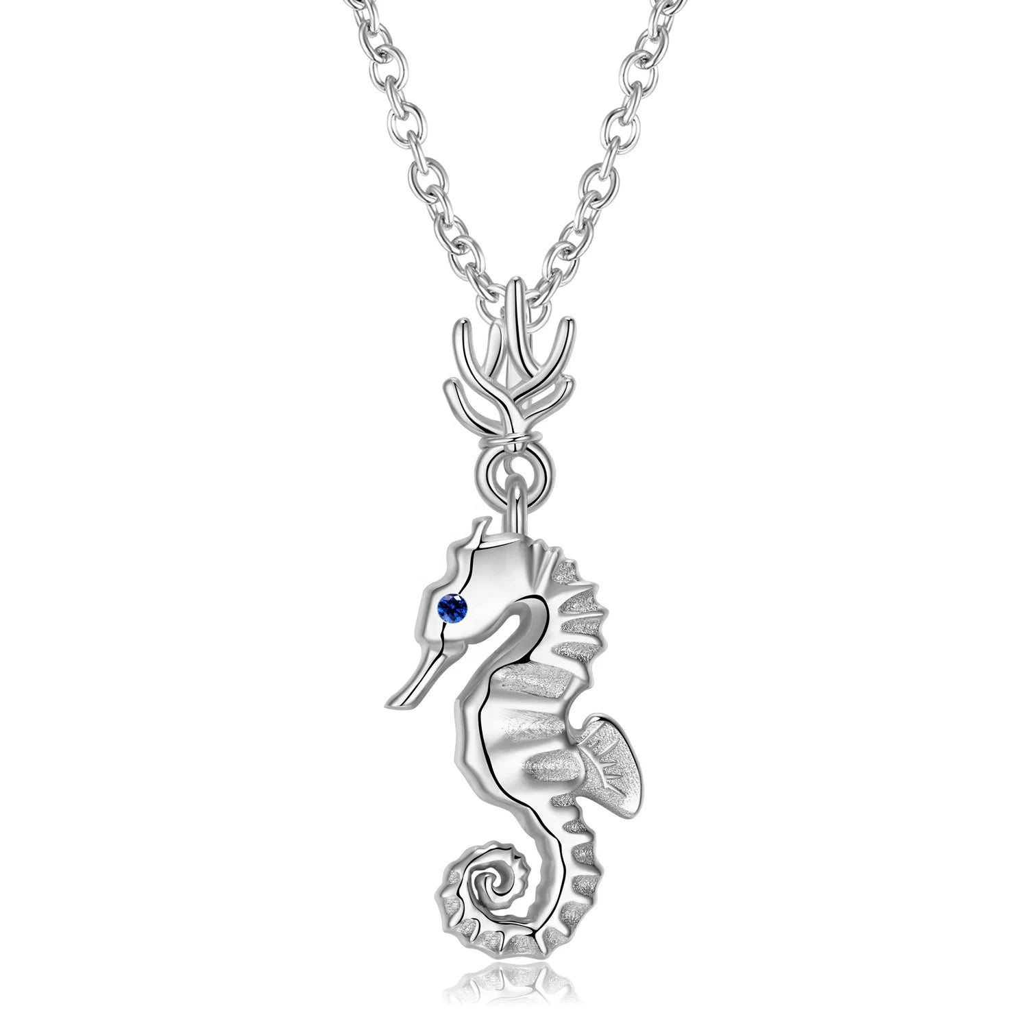 Coral Seahorse Pendants for Necklace Authentic 925 Sterling Silver Necklaces Jewelry Women Fashion Jewelry Making Wholesale
