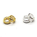 Classic Trendy 18K Gold Metal Four Leaf Clover Flower Huggie Earrings Delicate Brass Small Hoop with Hollow out Design