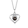 New Elegant Custom Photo Gold Plated Photo Picture Heart Shape Memory Projection Necklace for Mother Day