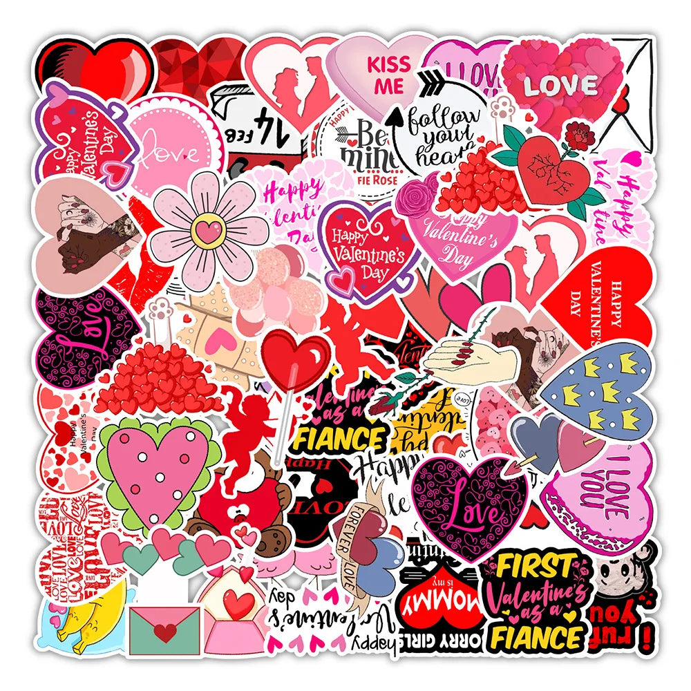 50PCS Valentines day decoration sticker romantic valentines day gifts for women