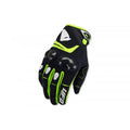 Reason Comfortable Sports Gloves for Summer Winter Cowhide Leather PU Black/Fluo Yellow for Motocross/Enduro Made Italy