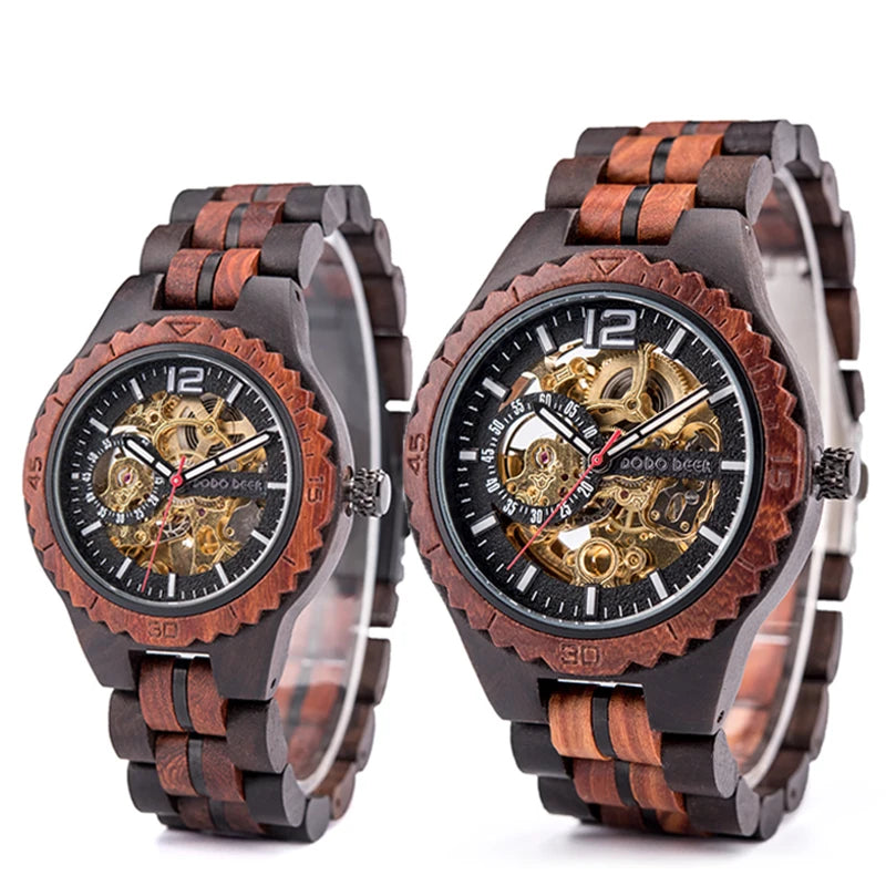2023 DODO DEER Luxury Brand Mechanical Watch Wood Couple Watches Automatic with Custom logo