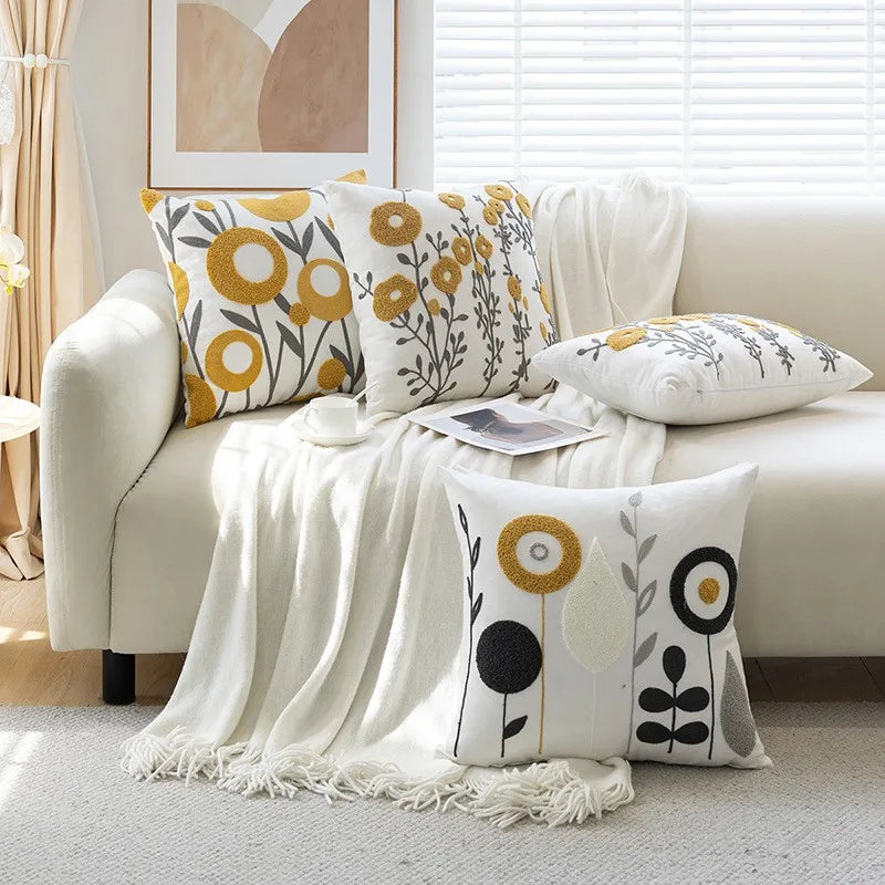 Amity Throw Pillow Cover Fashion Flower Pattern 45x45cm Seat Car Home Sofa Bed Decorative Pillowcase Embroidery Pillow Cover