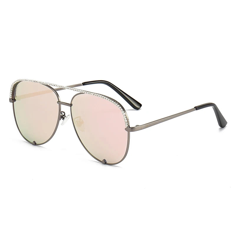 New Coming Wholesale pilot clear Stone Unisex Women Sunglasses with Metal Frame Custom Logo UV400 Protection 6 Colors