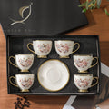 New Arrived Arabic Gift Set Espresso Cup Set Came Shape Enamel Ceramic Coffee Tea Cups and Saucer Sets Luxury