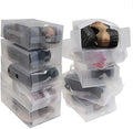 Rectangle DIY Stacking Foldable Injection Eco-Friendly Display Shoe Container Transparent Portable Drop Front Organizer Plastic