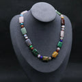 Wholesale Cheap Rondelle Rectangle Beaded Necklaces Jewelry Gemstone Necklace with Alloy Findings 16.5 Inches Length