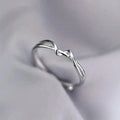 Huitan S925 Minimalist Style Twist Design Thin Finger Ring Women Wedding Engagement Rhodium Plated Rings Sterling Silver Jewelry