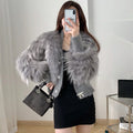 Fashion Design Winter Knitted Fur Cardigan Real Raccoon Fur Coat Women With Bow