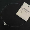 Nylon Rope Beaded Chain AAA Grade Natural Freshwater Pearls (3-4mm) 8mm Zirconia Crystal Pendant Silver Plated Women's Necklace