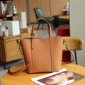 BADI Women's Genuine Leather Classic Custom Design Japan Style Vintage Lychee Pattern Large Capacity Handbag Model All Seasons