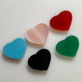 Natural Black Onyx Green Agate Blue Turquoise Gray White Pink Shell 12.35X10.25X2mm Flat CH Heart Shape Dubai Gemstone