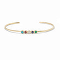 Fashion Jewelry Wholesale Custom Rainbow  Cubic Zirconia CZ Stackable Cuff Bangle