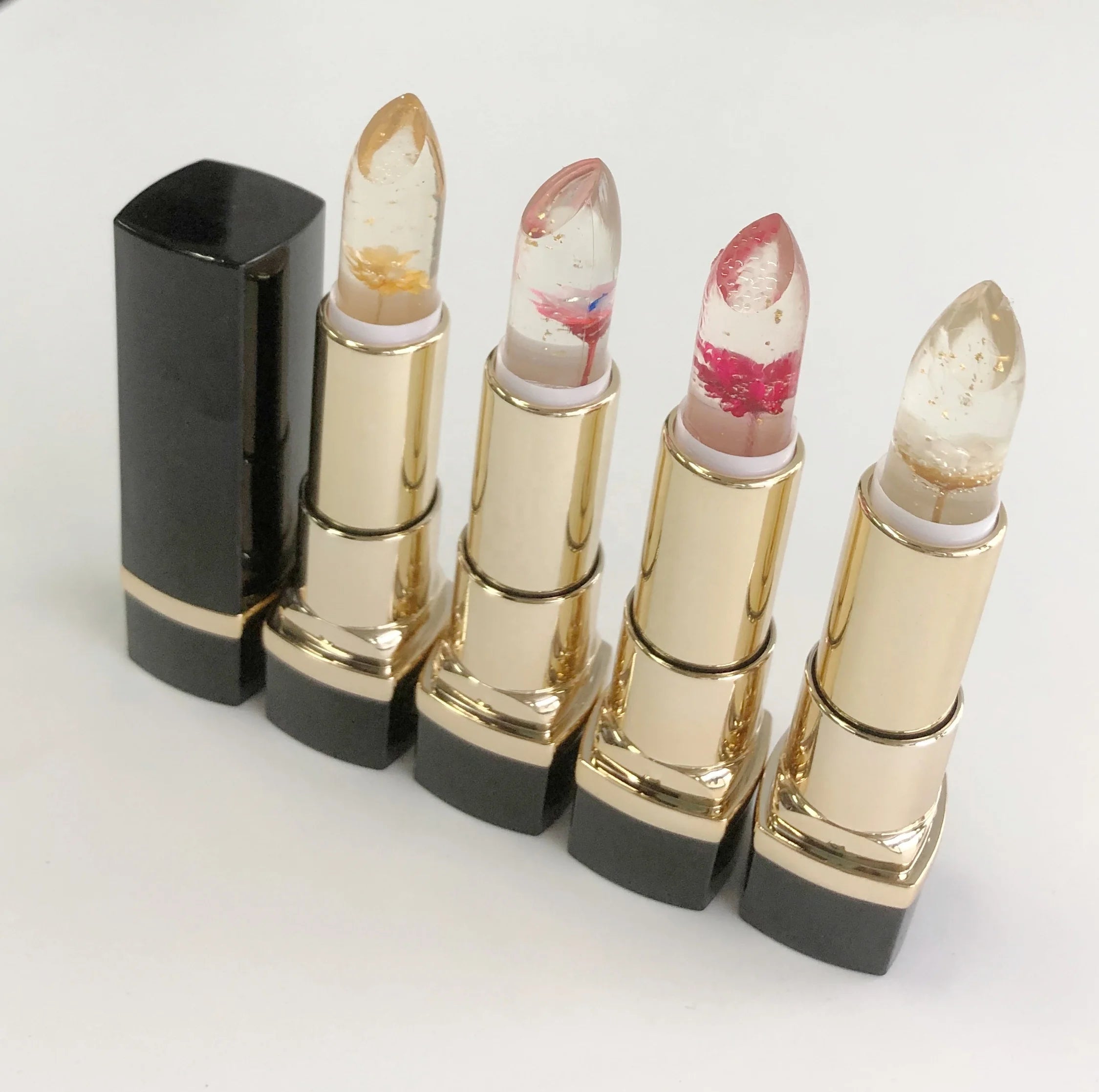 Cruelty Free Color Changing Private Label Clear Lipstick Hydrating Flower Lip Balm