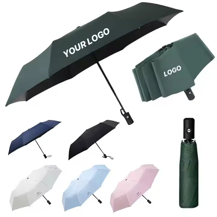 Hot Sale Custom Printing Classic Nylon 3-Folding Sun & Rain Portable Gift Promotional Umbrella