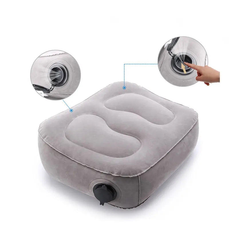Ergonomic Travel Inflatable Airplane Leg Rest Foot Rest Pillow Cushion